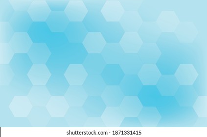 Hexagons of different sizes on a blue background - Vector illustration