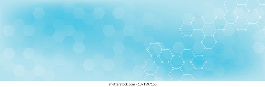 Hexagons of different sizes on a blue background - Vector illustration