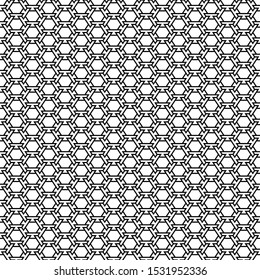 Hexagons, figures ornament. Geometrical backdrop. Seamless pattern. Shapes wallpaper. Geometric background. Polygonal motif. Digital paper, textile print, abstract. Vector.