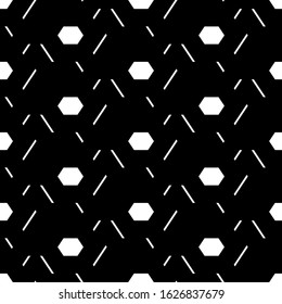 Hexagons, figures ornament. Geometrical backdrop. Shapes wallpaper. Geometric background. Polygonal motif. Digital paper, textile print, abstract. Seamless pattern. Vector.