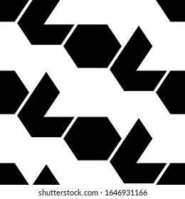 Hexagons, figures ornament. Geometrical backdrop. Shapes wallpaper. Geometric background. Polygonal motif. Digital paper, textile print, abstract. Seamless pattern. Vector