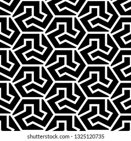 Hexagons, figures ornament. Polygons background. Simple shapes wallpaper. Mosaics motif. Geometrical backdrop. Digital paper, web designing, textile print. Seamles pattern. Vector