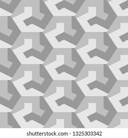 Hexagons, figures ornament. Polygons background. Simple shapes wallpaper. Mosaics motif. Geometrical backdrop. Digital paper, web designing, textile print. Seamles pattern. Vector.