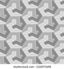 Hexagons, figures ornament. Polygons background. Simple shapes wallpaper. Mosaics motif. Geometrical backdrop. Digital paper, web designing, textile print. Seamles pattern. Vector