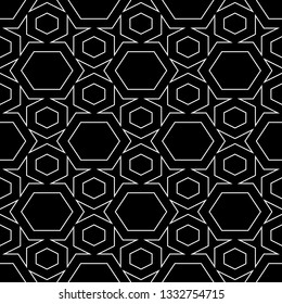 Hexagons, figures ornament. Polygons background. Hexahedrons, shapes wallpaper. Geometrical backdrop. Digital paper, web designing, textile print. Seamles pattern.