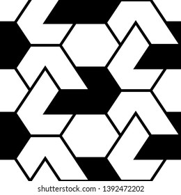 Hexagons, figures ornament. Seamless pattern. Geometrical wallpaper. Polygonal motif. Shapes backdrop. Geometric background. Digital paper, textile print, abstract. Vector.