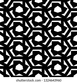 Hexagons, figures ornament.Simple shapes wallpaper. Polygons background. Mosaics motif. Geometrical backdrop. Digital paper, web designing, textile print. Seamles pattern. Vector.