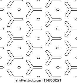 Hexagons, figures pattern. Geometric background. Simple shapes backdrop. Polygons motif. Geometrical wallpaper. Digital paper, abstract. Seamless ornament. Vector