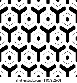Hexagons, figures pattern. Geometrical wallpaper. Geometric background. Simple shapes backdrop. Polygons motif. Digital paper, abstract. Seamless ornament. Vector