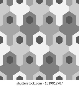 Hexagons, figures pattern. Geometrical wallpaper. Geometric background. Simple shapes backdrop. Polygons motif. Digital paper, abstract. Seamless ornament. Vector