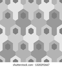 Hexagons, figures pattern. Geometrical wallpaper. Geometric background. Simple shapes backdrop. Polygons motif. Digital paper, abstract. Seamless ornament. Vector.