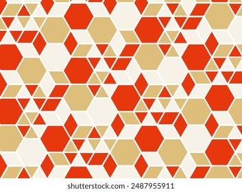 Hexagons and Geometric Background with New Year Colors
