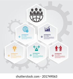 Hexagons group modern business template. Can use for banner