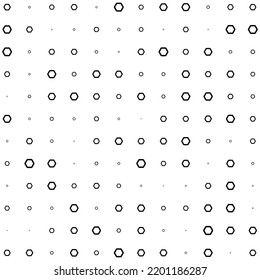 Hexagons, halftone random pattern background. Vector illustration.