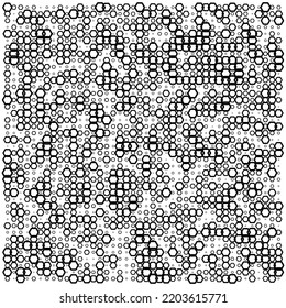 Hexagons, halftone random pattern background. Vector illustration.