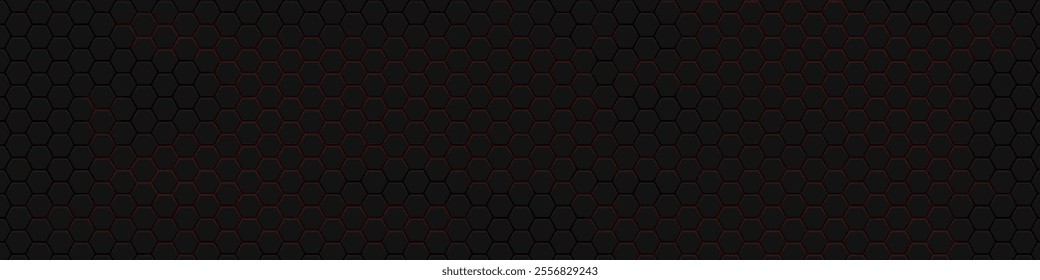 Hexagons honeycomb texture carbon background, Abstract futuristic technological backdrop banner design, Vector illustration.