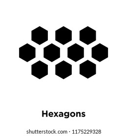 Hexagons icon vector isolated on white background, logo concept of Hexagons sign on transparent background, filled black symbol