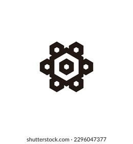 Hexagons, letter o geometric symbol simple logo vector
