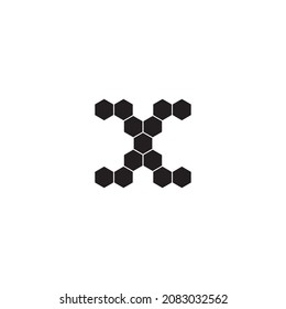 
hexagons letter X simple symbol logo vector