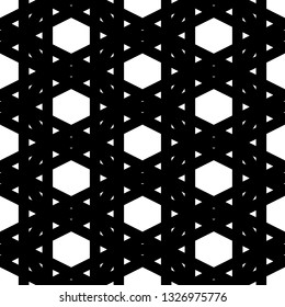 Hexagons, mini triangles ornament. Polygons background. Hexagonal, triangular shapes wallpaper. Figures motif. Geometrical backdrop. Digital paper, web designing, textile print. Seamles pattern.