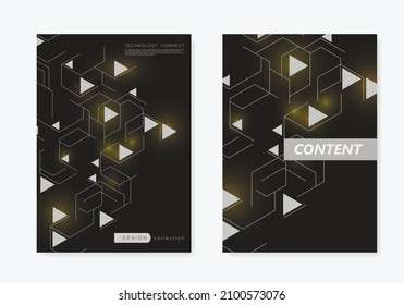 Hexagons in modern style on light background. Technology background. Decorative symbol. Communication network. Digital technology backdrop. Bright decoration. Vector pattern on brochure cover