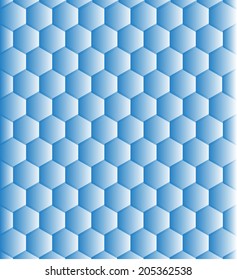 Hexagons mosaic pattern background of halftone gradient blue hexagons