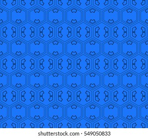 hexagons on a blue color background. seamless vector banner. ideas for your business, printing, design presentations.