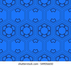 hexagons on a blue color background. seamless vector banner. ideas for your business, printing, design presentations.