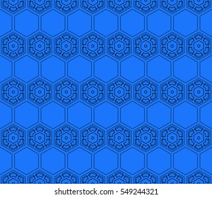 hexagons on a blue color background. seamless vector banner. ideas for your business, printing, design presentations.
