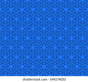 hexagons on a blue color background. seamless vector banner. ideas for your business, printing, design presentations.