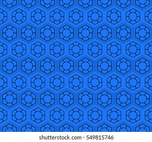 hexagons on a blue color background. seamless vector banner. ideas for your business, printing, design presentations.