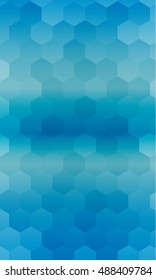 hexagons on a blue color banner. geometric pattern with gradient. vector. for design