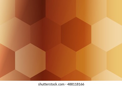 hexagons on a bronze background. geometric pattern with gradient. vector. ideas for your business presentations, printing, design.