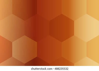 hexagons on a bronze background. geometric pattern with gradient. vector. ideas for your business presentations, printing, design.