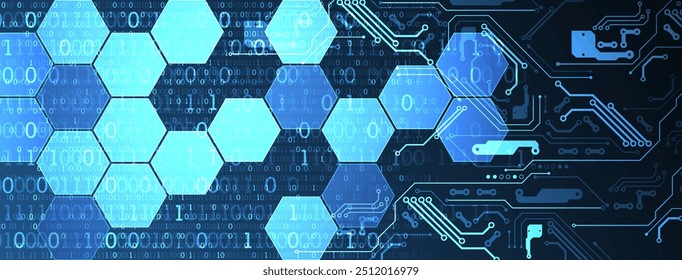 Sechsecke auf Farbverlauf-Hintergrund. Hi-Tech-Konzept für digitale Technologie. Vektorgrafik