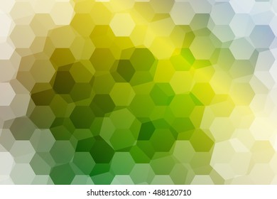 hexagons on a green, yellow color background. geometric pattern with gradient. vector. ideas for your business presentations, printing, design.