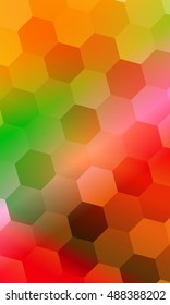 hexagons on a multi color background. geometric banner with gradient. vector. ideas for your business presentations, printing, design.