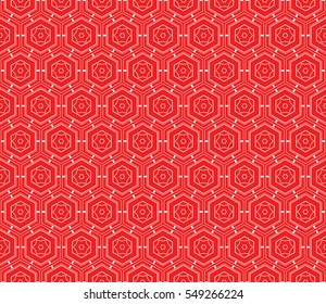 hexagons on a red color background. vector. geometric pattern. ideas for your business presentations, printing, design.