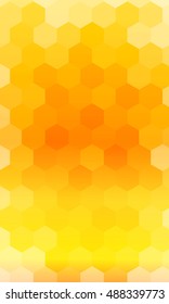 hexagons on a yellow, orange color banner. geometric pattern with gradient. vector. for design