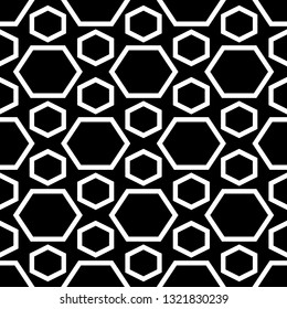 Hexagons ornament. Polygons background. Hexahedrons wallpaper. Figures motif. Geometrical shapes backdrop. Digital paper, web designing, textile print. Seamles pattern