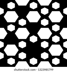 Hexagons ornament. Polygons background. Hexahedrons wallpaper. Figures motif. Geometrical shapes backdrop. Digital paper, web designing, textile print. Seamles pattern