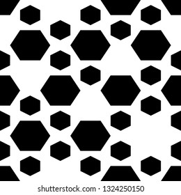 Hexagons ornament.Hexahedrons wallpaper. Polygons background. Figures motif. Geometrical shapes backdrop. Digital paper, web designing, textile print. Seamles pattern.