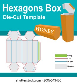 Hexagons Pack Design Mold die cut. 