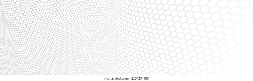 Hexagons pattern in 3D perspective vector abstract background, technology theme network and big data image.