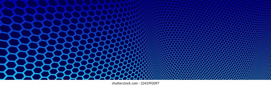 Hexagons pattern in 3D perspective vector abstract background, technology theme network and big data image.