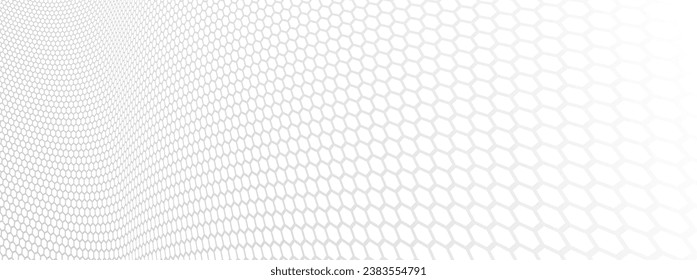 Patrón de hexagons en el fondo abstracto del vector de perspectiva 3D, red de temas de tecnología e imagen de big data.