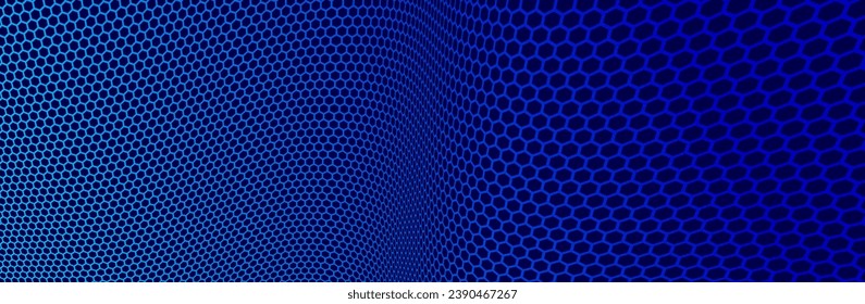 Hexagons pattern in 3D perspective vector abstract background, technology theme network and big data image.