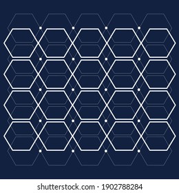 Hexagons pattern with black and navy blue background.