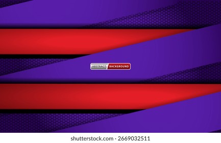 Sechseckmuster. Geometrischer abstrakter violetter und roter Hintergrund mit einfachen sechseckigen Elementen. 
