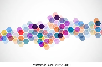 Hexagons pattern on gray background. Genetic research, molecular structure. Chemical engineering. Concept of innovation technology. Used for design healthcare, science and medicine background